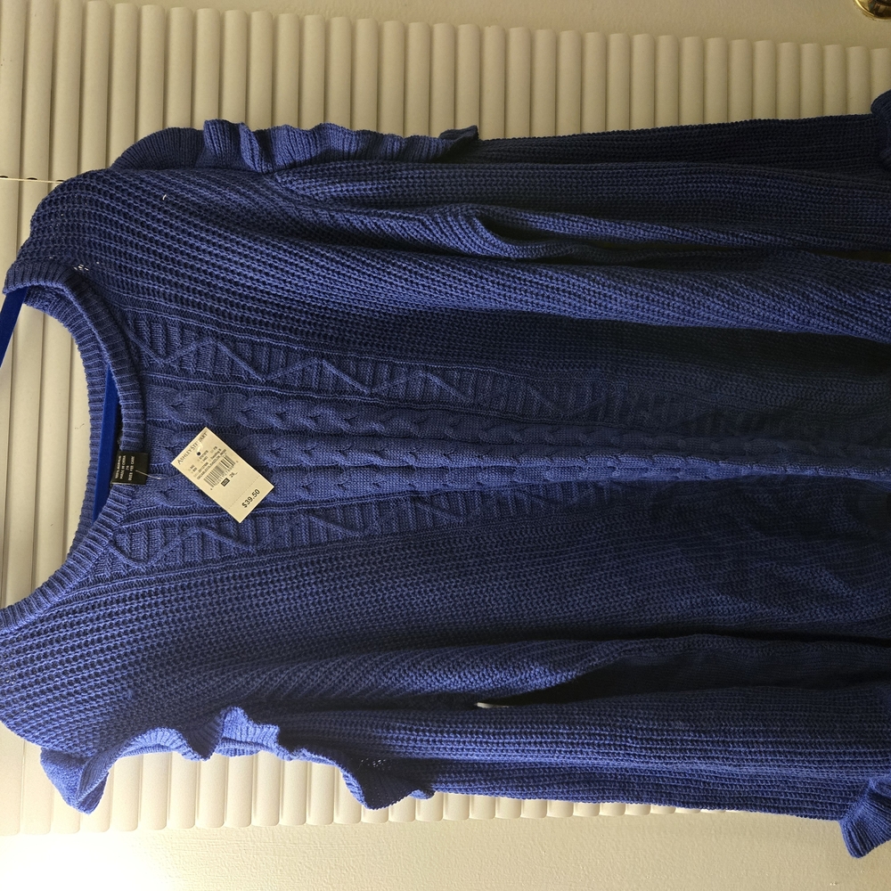 Cozy Blue Cable Knit Sweater